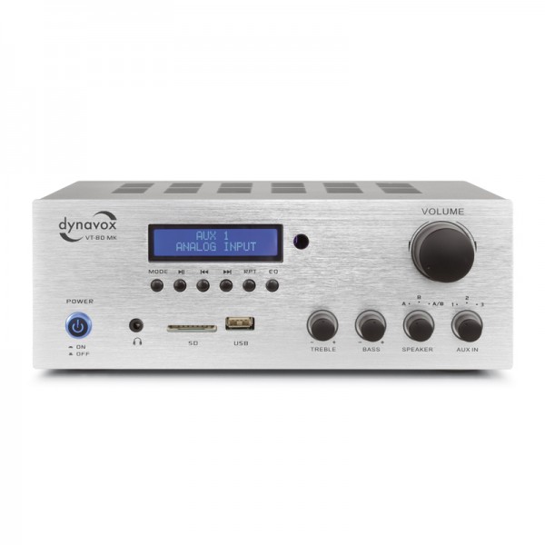 Dynavox Stereo Kompakt-Verstärker VT-80 MK Silber